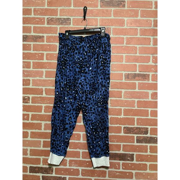 Aerie Blue Leopard Print Jogger Pajama Pants - L - Picture 7 of 7